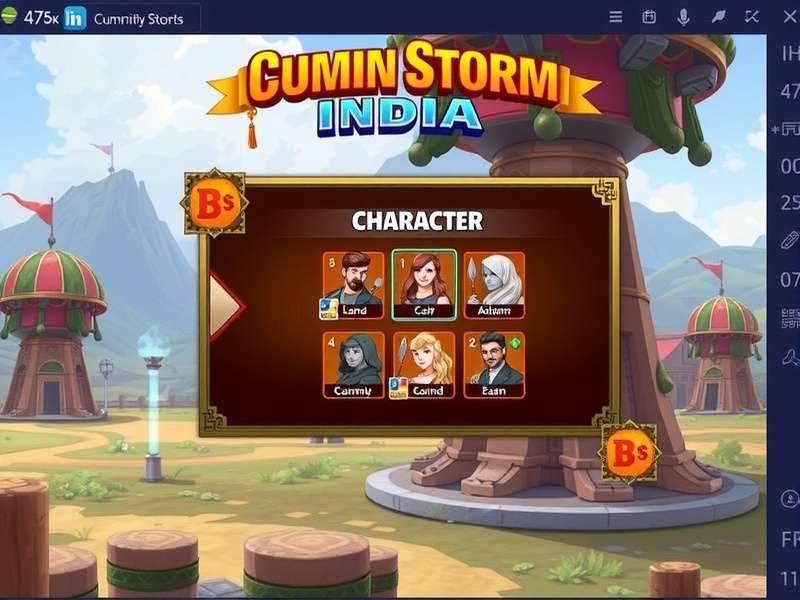 Character Selection in Cumin Storm India Cumin Storm India character selection screen