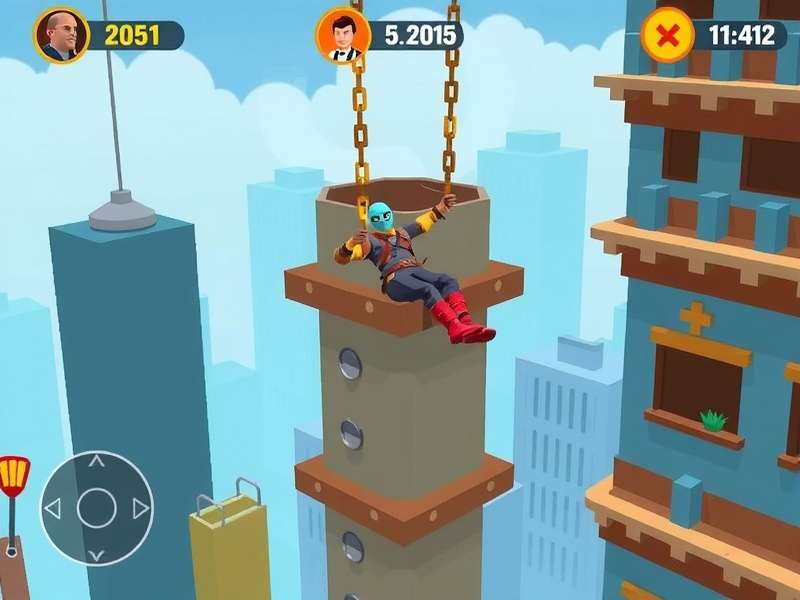 Madhapur Swing King Gameplay Madhapur Swing King gameplay screenshot showing character swinging between buildings