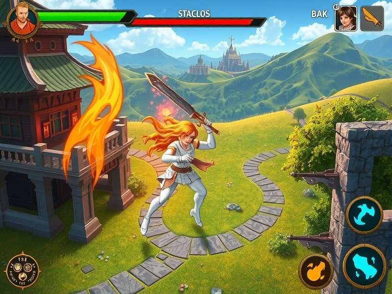 Flaming Sword Encounter game world landscape