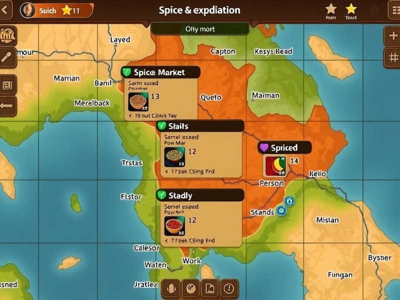 Cumin Trail Spice Expedition - Spice Trading Interface Cumin Trail Spice Expedition gameplay showing spice market