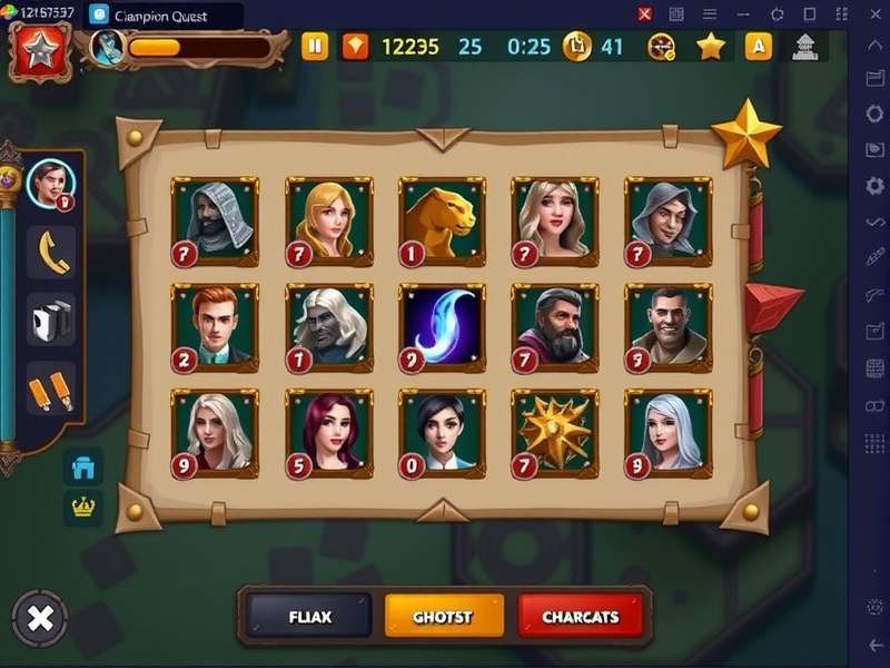 Champion Quest Character Progression Screen Champion Quest character progression interface