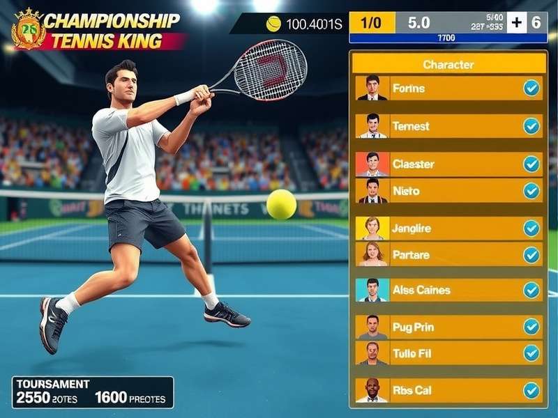 Championship Tennis King Gameplay Championship Tennis King gameplay screenshot showing intense tennis match