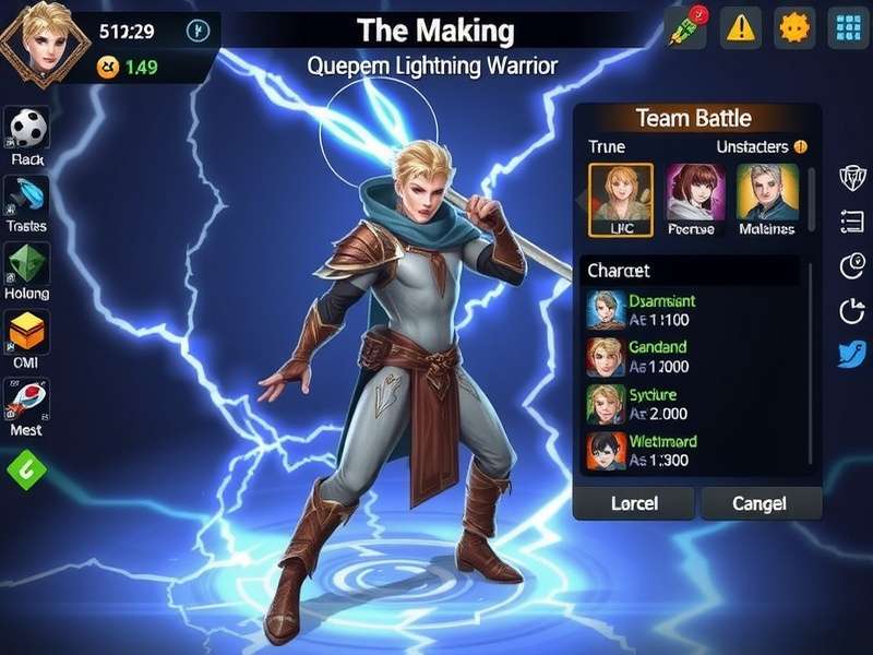 Diverse Character Roster in Quepem Lightning Warrior Quepem Lightning Warrior character selection screen