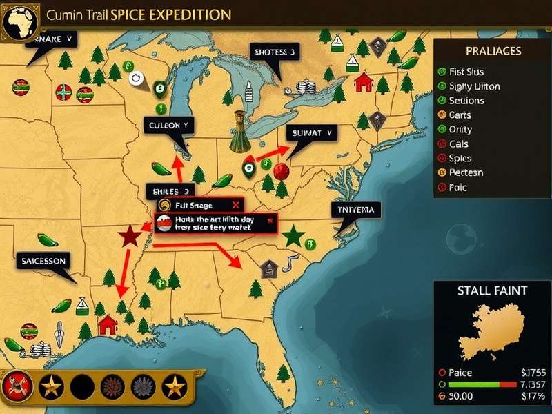 Cumin Trail Spice Expedition - Strategic Route Planning Cumin Trail Spice Expedition strategy map showing optimal routes