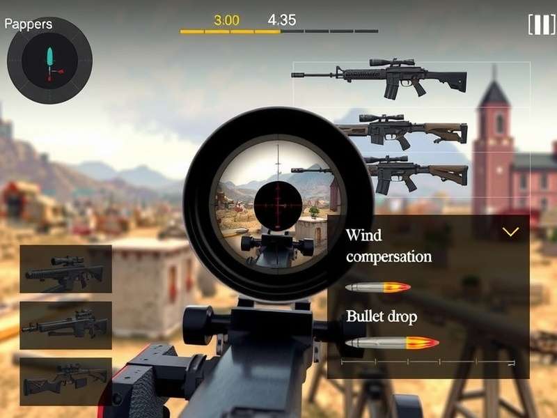 Supreme Sniper Gameplay - Sniper Scope View Supreme Sniper gameplay screenshot showing sniper scope view