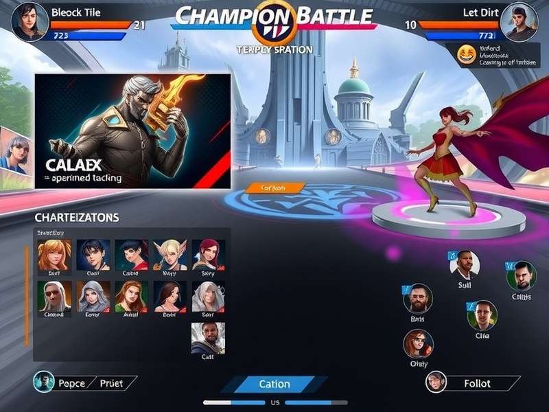 Champion Battle Gameplay Interface Champion Battle gameplay screenshot showing character selection and battlefield