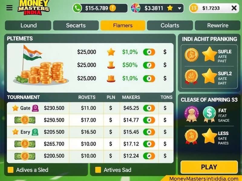 Money Masters India Reward System Money Masters India reward system showing achievement badges and virtual currency