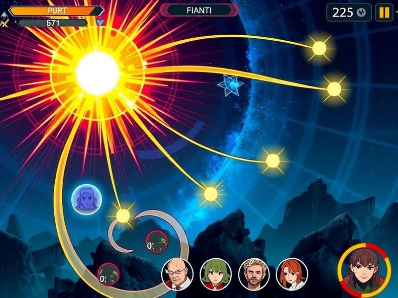 Solaris Universe Champions gameplay screenshot showing cosmic battle