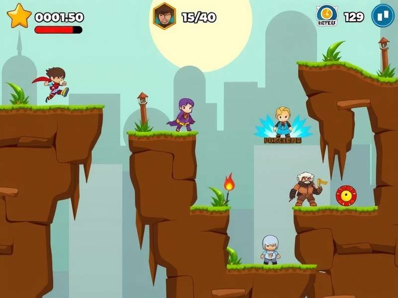 Character Selection in Whirl Jump Sensation Whirl Jump Sensation character selection screen showing multiple heroes