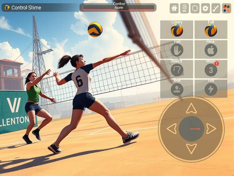 Dominion Volley Titans Pro - Dynamic Gameplay Dominion Volley Titans Pro gameplay screenshot showing intense volleyball action