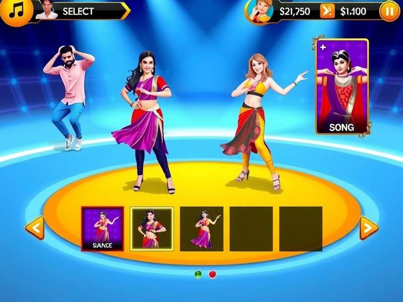 Song Selection in Bollywood Dance Premier Bollywood Dance Premier song selection interface