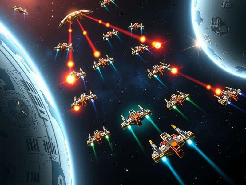 Space Battle in Galactic Conqueror Galactic Conqueror space battle scene