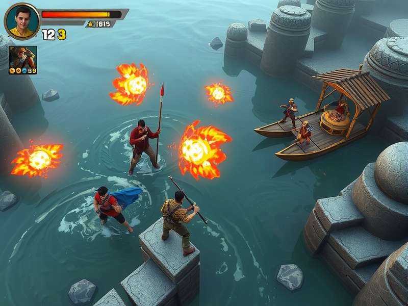 Rising Waters Riot development team working on the game