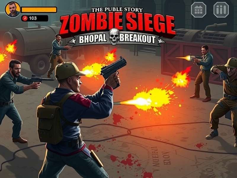 Zombie Siege Bhopal Breakout Intense Gameplay Zombie Siege Bhopal Breakout gameplay screenshot showing intense zombie combat