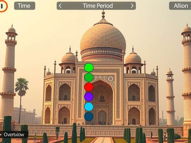 Taj Time Tracker Historical Periods Taj Time Tracker feature overview showing multiple historical periods