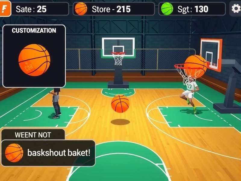 Basket Frenzy Customization Features Basket Frenzy customization options showing different basketball designs