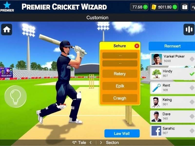 Premier Cricket Wizard Main Screen Premier Cricket Wizard Game Interface