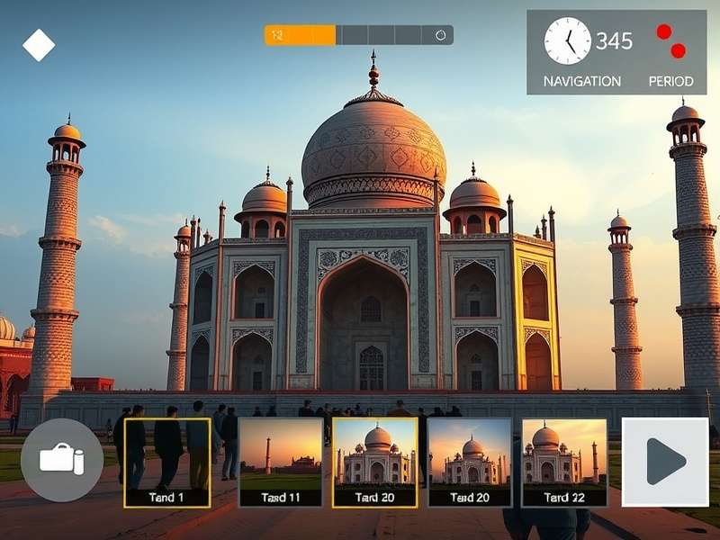 Taj Time Tracker Gameplay Taj Time Tracker gameplay screenshot showing historical Indian architecture