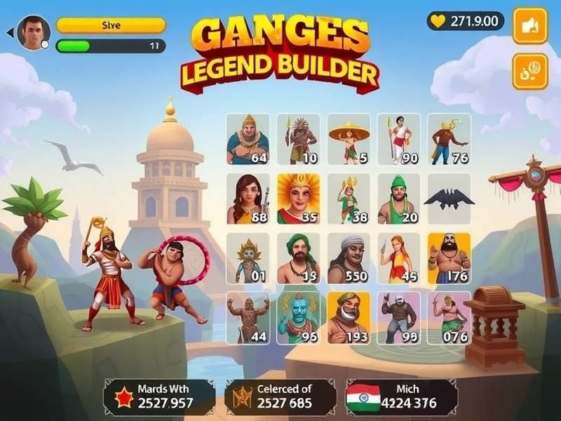 Ganges Legend Builder Gameplay Environment Ganges Legend Builder gameplay screenshot showing mythological characters and environments