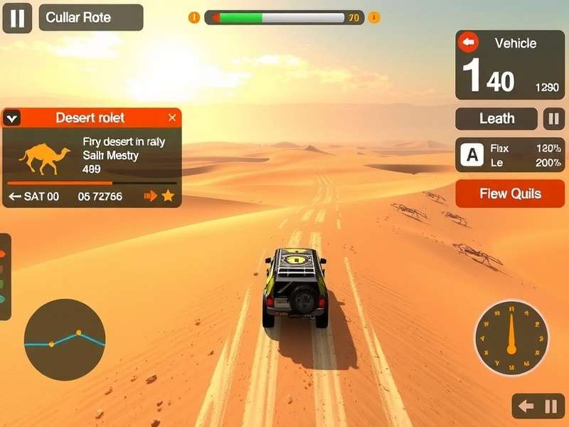 Rajasthan Rally Desert Racing Experience Rajasthan Rally gameplay screenshot showing desert racing environment