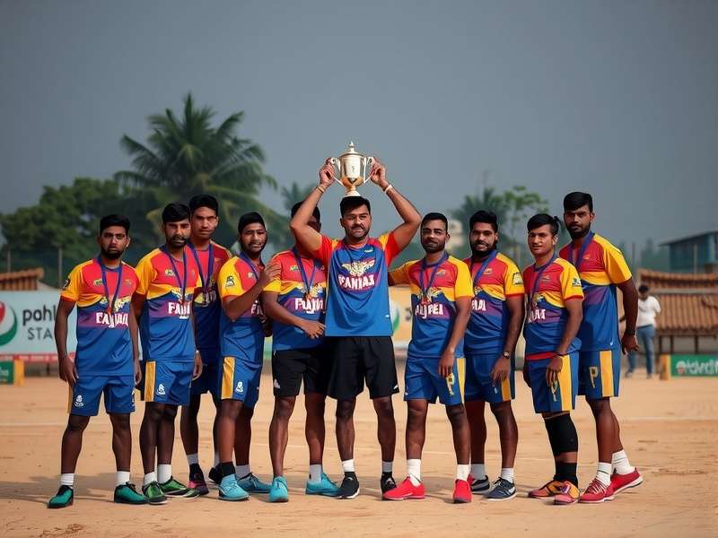 Punjab Panthers CPL Kabaddi Action Punjab Panthers CPL team in action during a kabaddi match