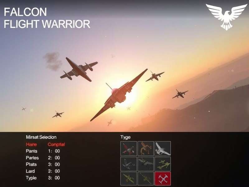 Falcon Flight Warrior Aerial Combat Falcon Flight Warrior gameplay screenshot showing aerial combat