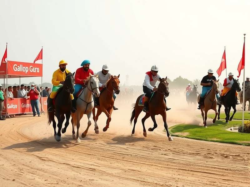 Modern Gujarat Gallop Guru competition showing riders navigating course