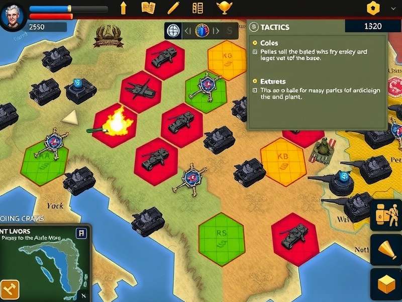 Heroes Unleashed WW2 Combat Strategy Map Heroes Unleashed WW2 Combat strategy map showing unit deployment