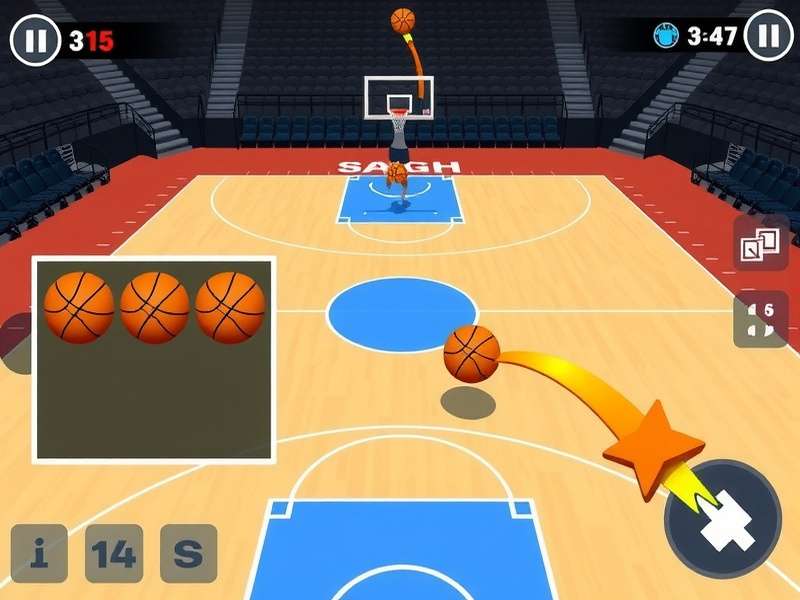 Basket Frenzy Gameplay Interface Basket Frenzy gameplay screenshot showing basketball court and scoring interface