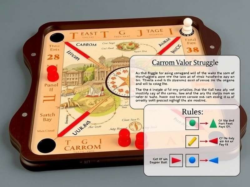 Historical depiction of Carrom gameplay in India