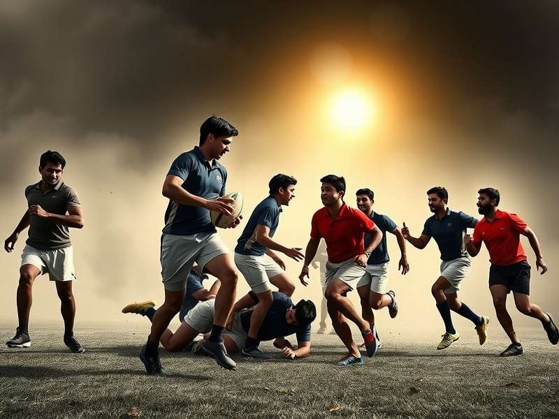 Indian Rugby Team Achievement Indian rugby team celebrating a victory