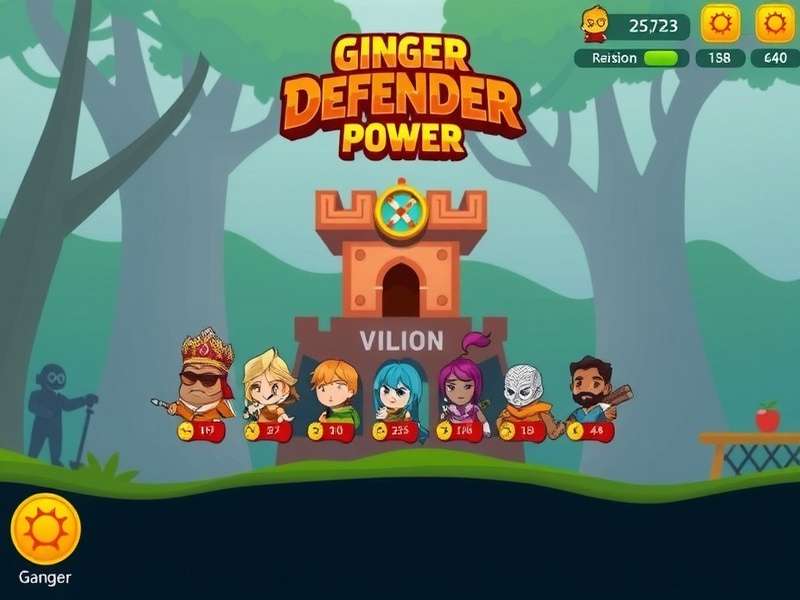 Ginger Defender Power gameplay screenshot showing tower defense mechanics