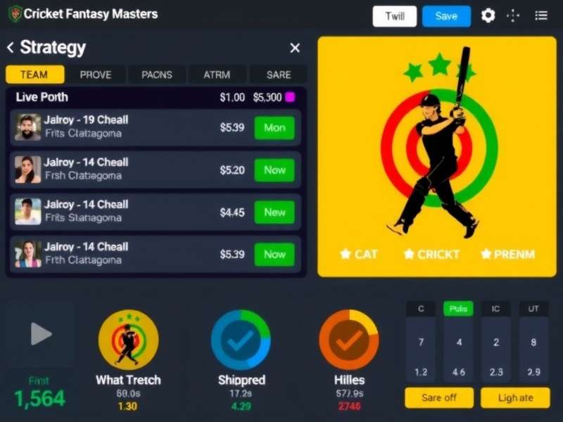 Cricket Fantasy Masters Live Scoring Dashboard Cricket Fantasy Masters scoring dashboard showing live points
