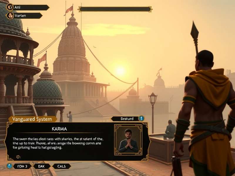 Varanasi Vanguards Venture - Karma Alignment System Varanasi Vanguards Venture karma system interface showing moral choices