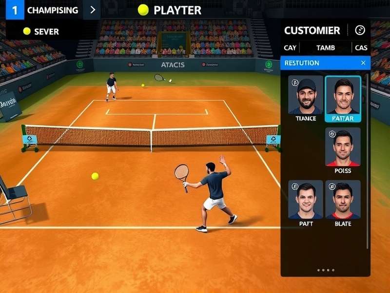 Indian Tennis Serve Conqueror Gameplay Indian Tennis Serve Conqueror gameplay screenshot showing intense tennis match