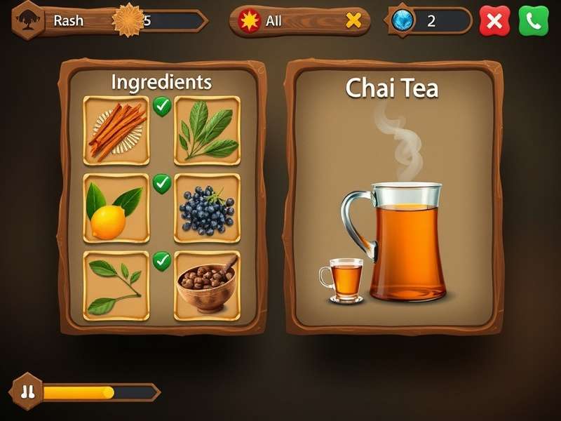 Chai Brew Wizard gameplay showing tea brewing process