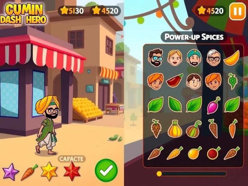 Cumin Dash Hero Character Selection Cumin Dash Hero character selection screen with diverse Indian avatars