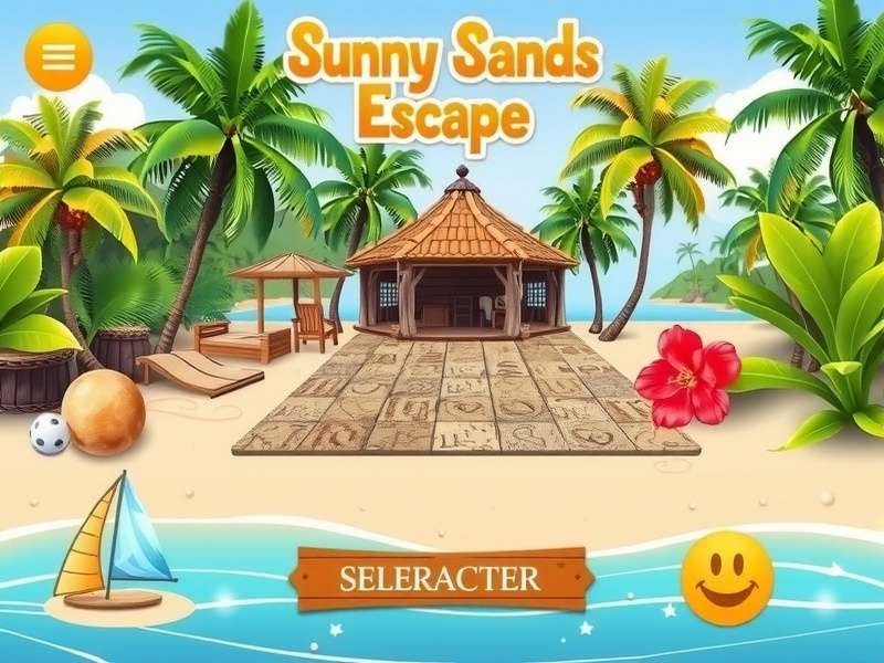 Sunny Sands Escape gameplay screenshot showing tropical environment