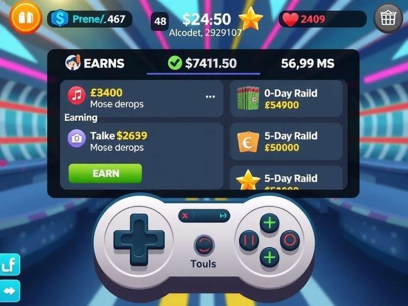 Crazy Cash Dash gameplay interface showing earning opportunities