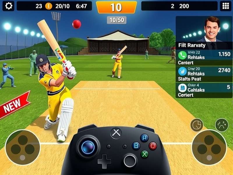 Cricket Glory Run gameplay screenshot showing batting action