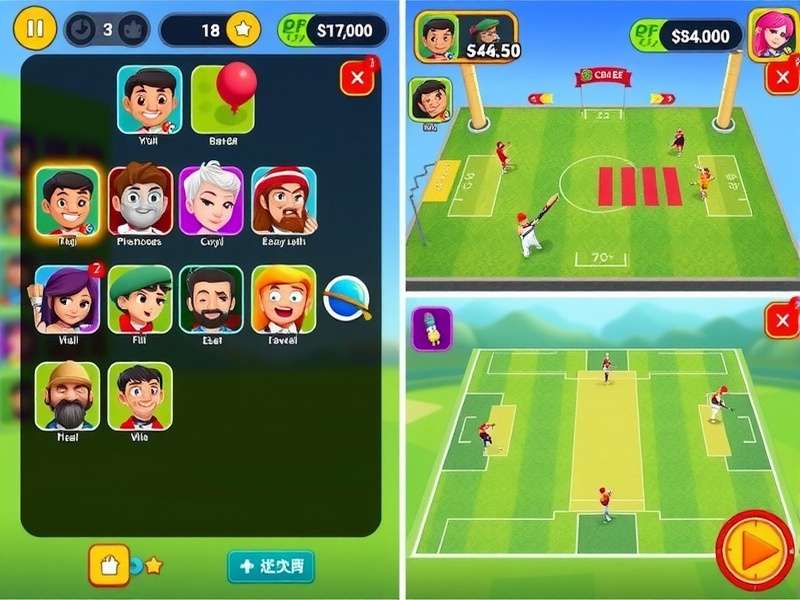 Chhota Bheem Cricket Smash character selection screen