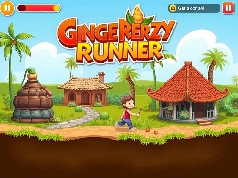 Ginger Frenzy Runner rural environment with traditional Indian village scenery
