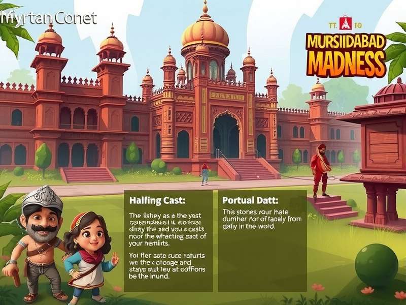 Murshidabad Madness gameplay screenshot showing historical architecture