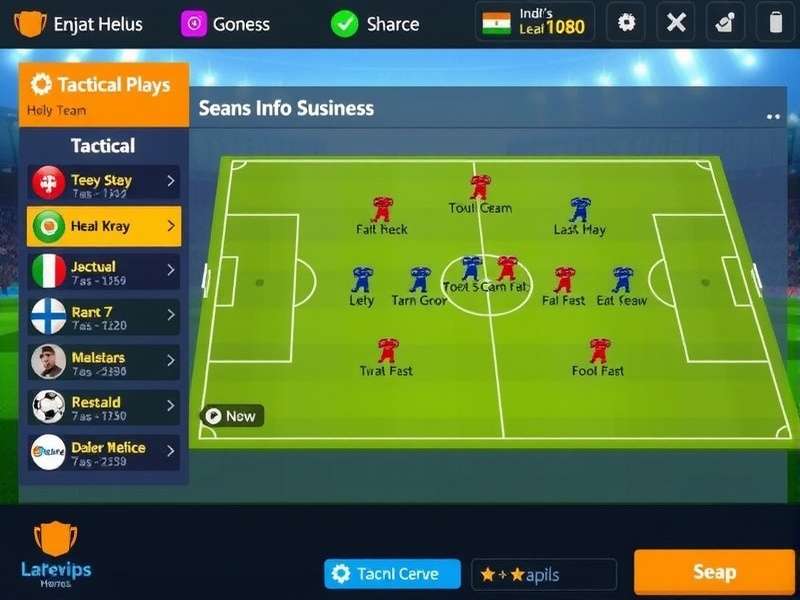 India S Football Heroes Tactical Gameplay Interface India S Football Heroes gameplay screenshot showing tactical interface