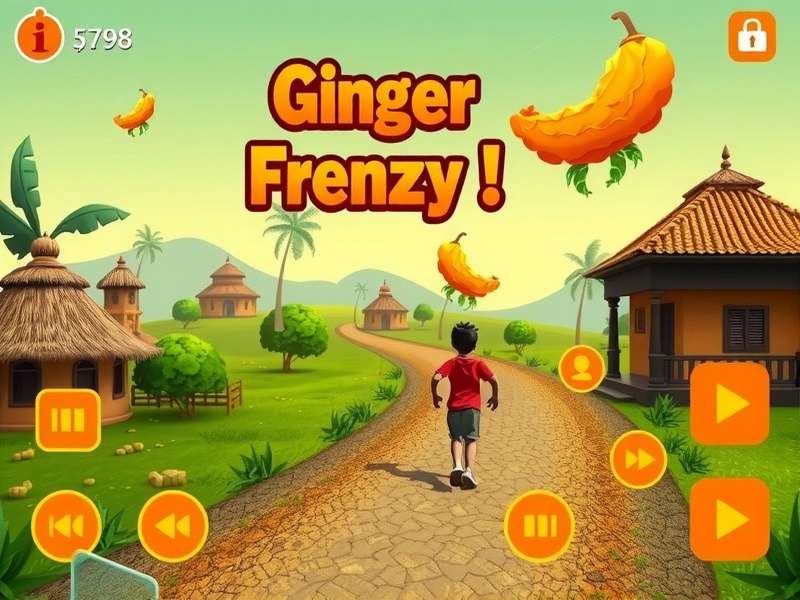Ginger Frenzy Runner gameplay screenshot showing vibrant colors and Indian-inspired environments