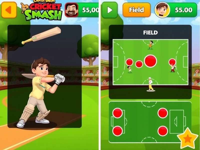 Chhota Bheem Cricket Smash strategy guide showing field placements