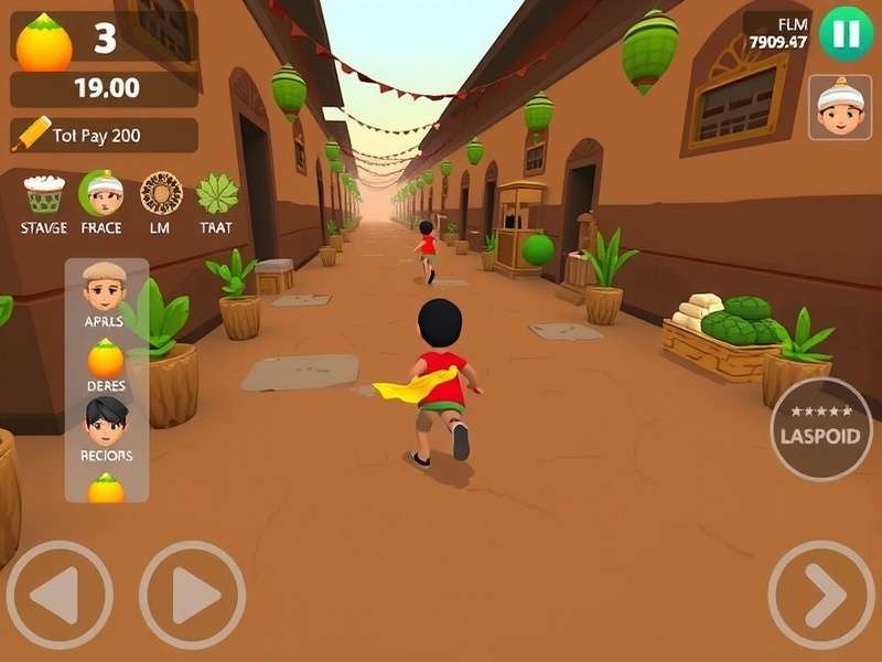 Indian Nutmeg Runner gameplay screenshot showing character running through spice market