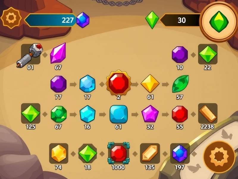 Gem Retriever Pro gameplay screenshot showing gem collection