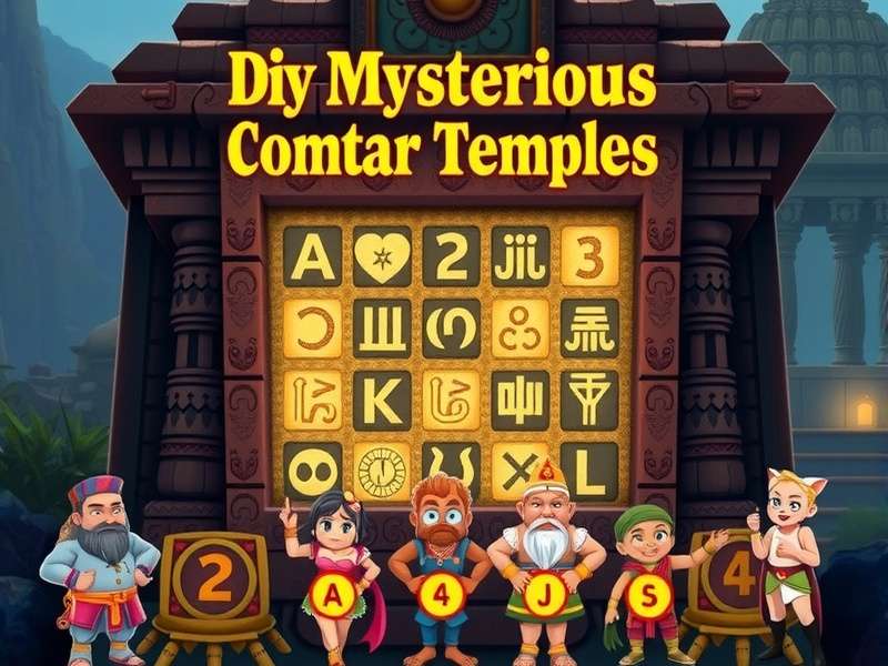 Puzzle solving interface in Pojo The Mysterious Temple showing ancient symbols