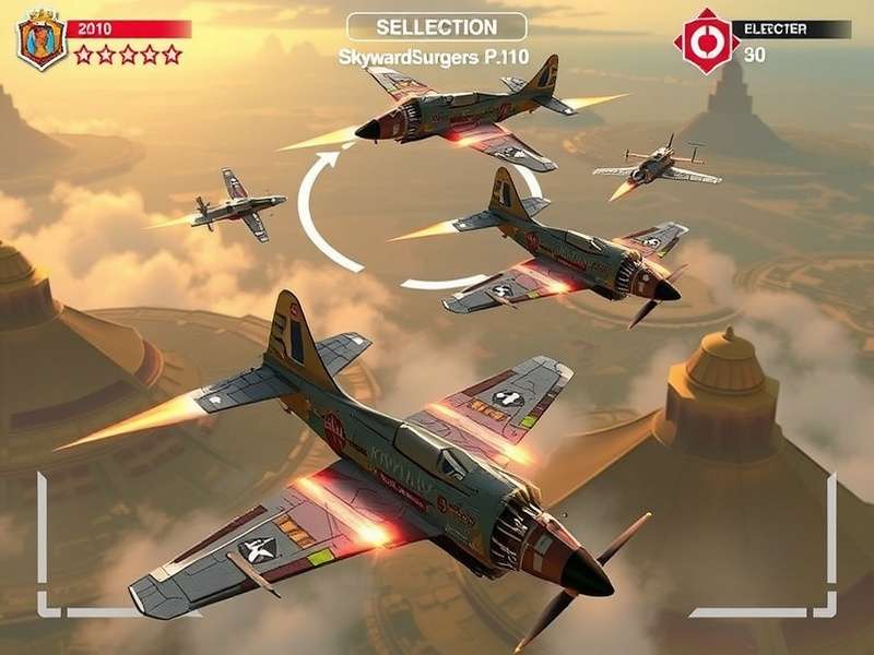 Character selection screen in Skyward Surgers showing diverse pilot roster